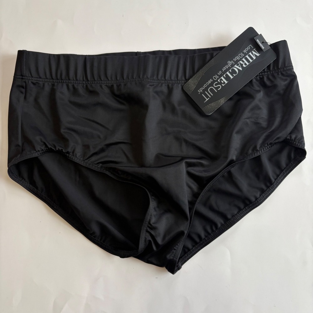 Miraclesuit‎ Women Black Basic Brief Swim Bottom Size 22W NWT